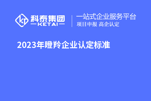 2023年瞪羚企業(yè)認定標(biāo)準(zhǔn)