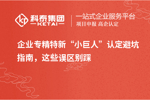企業(yè)專(zhuān)精特新“小巨人”認(rèn)定避坑指南，這些誤區(qū)別踩